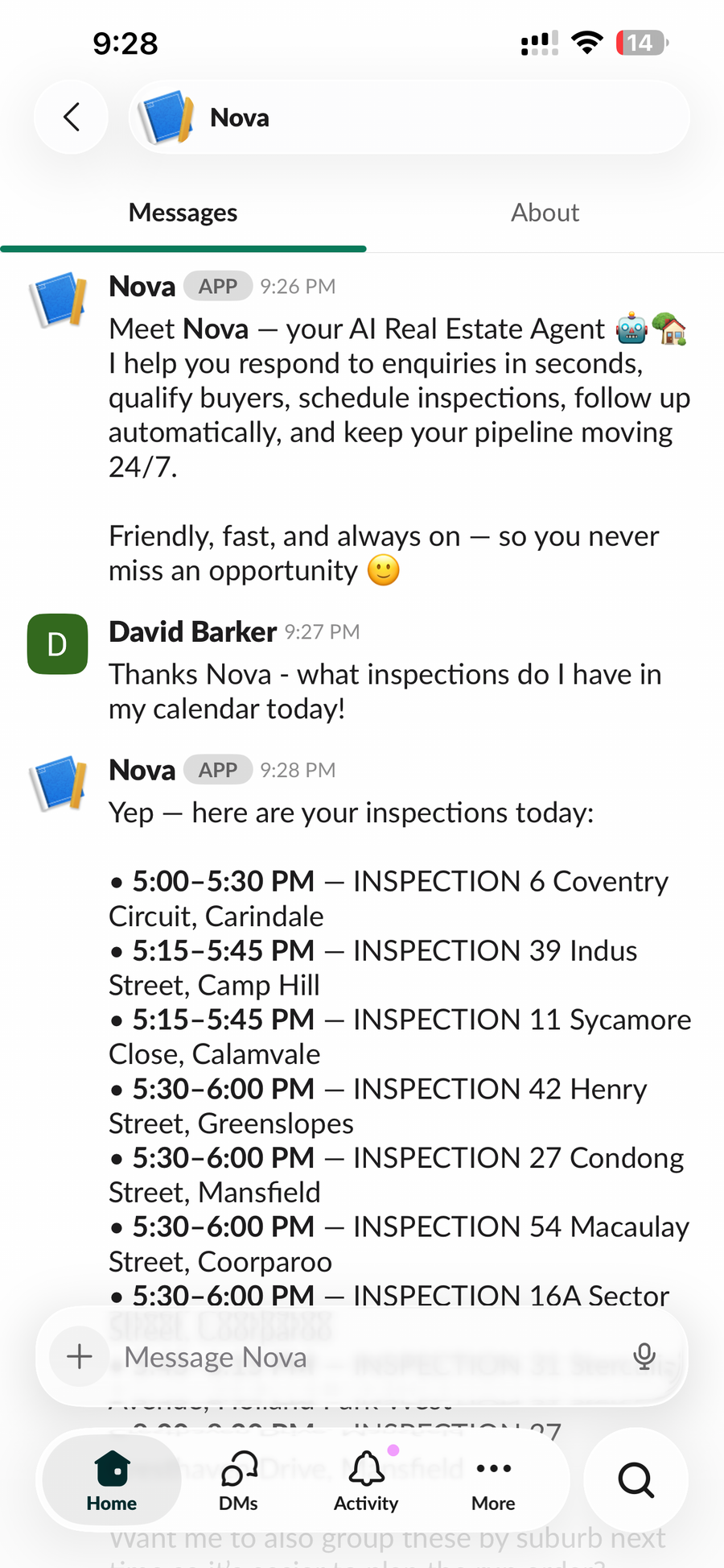 Slack Messaging UI