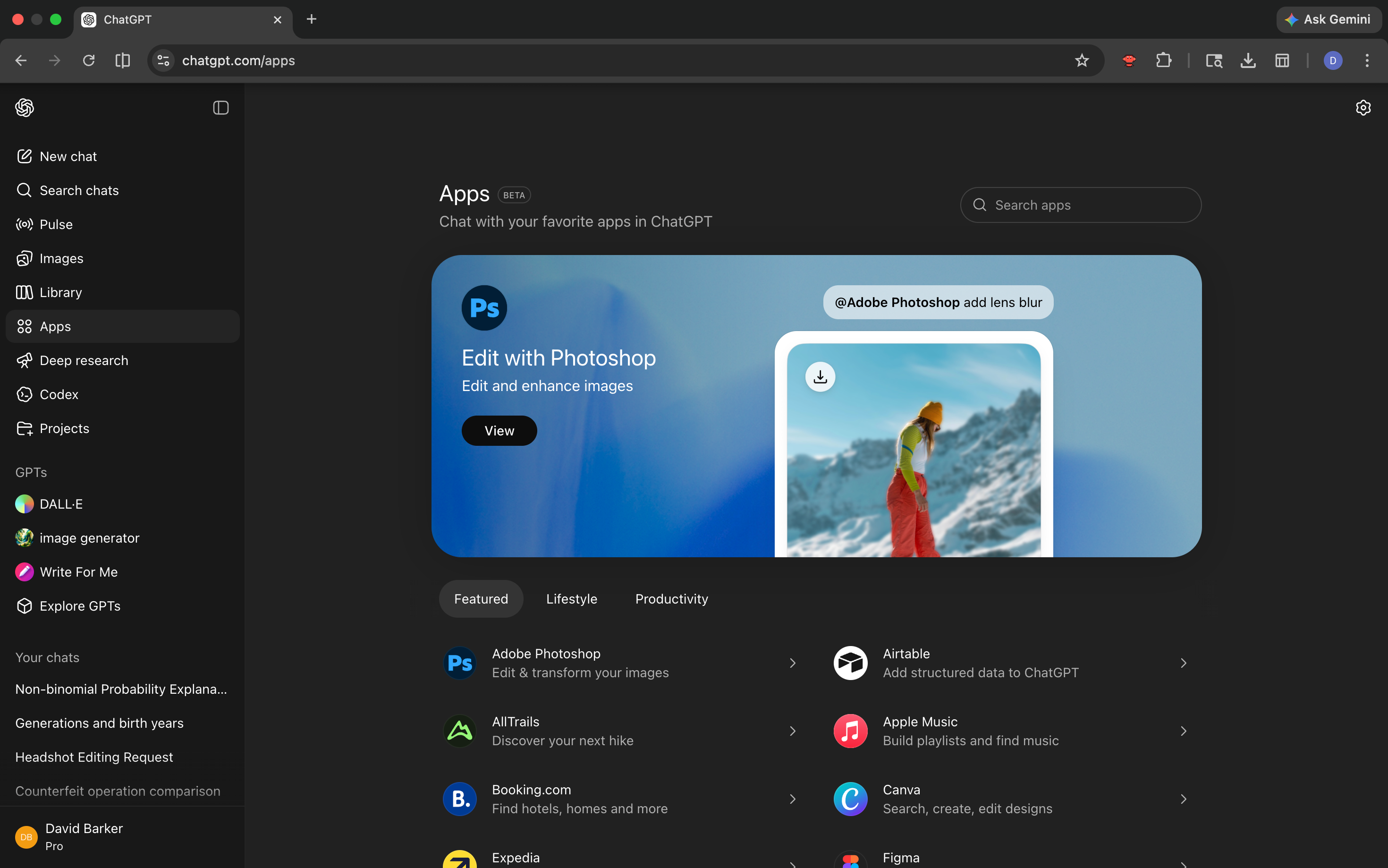 ChatGPT integrations and apps preview